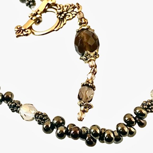 Necklace Bronze Beads by Original Designs REVERSIBLE with Pendant New - Picture 13 of 15